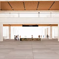 Modern Exhibition Hall Interior With Spacious Layout And Geometric Wall Designs