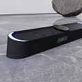Sleek Black Soundbar with Slim Design Blue LED Light for Modern Home Audio Experience
