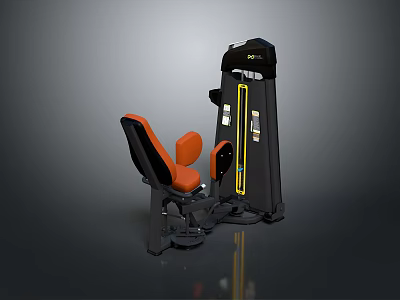 Modern Home Gym Strength Training Machine With Black Frame Orange Seat And Digital 3d model