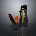 Modern Home Gym Strength Training Machine With Black Frame Orange Seat And Digital