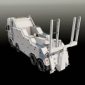 White Heavy Duty Transport Truck With Roof Lights And Side Mounts