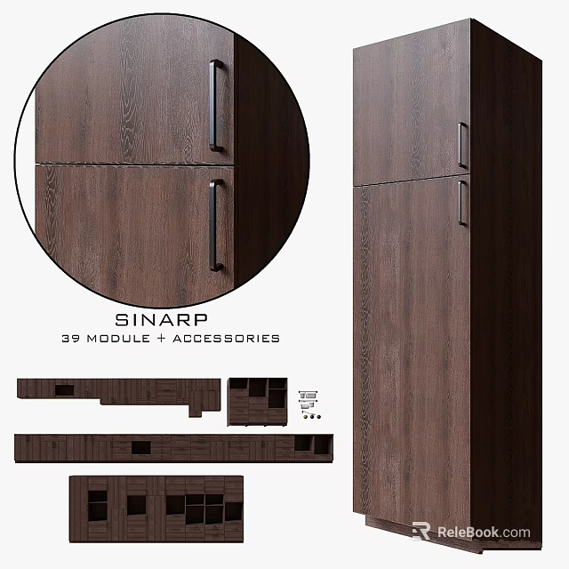 Modern Wooden Cabinets Design With SINARP 39 Module And Accessories 3d model 