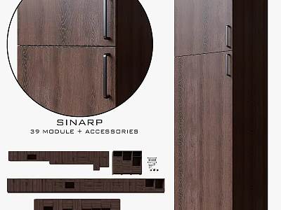 Modern Wooden Cabinets Design With SINARP 39 Module And Accessories 3d model