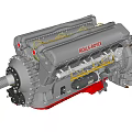 Modern engine car engine 3d model