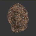 Vibrant Colorful Decorative Stone Sample With Orange Red White Fragments And Irregular Shape