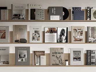 Modern Book Ornaments Book Magazine Bookshelf Storage Rack Ornaments Album 3d model