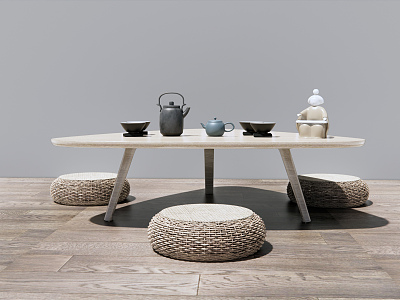 Japanese Tea Table and Chair Tatami Tea Table model