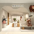 Children's Clothing Store With Bear Decoration And Colorful Kids Apparel