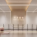 Modern Fitness Studio Interior With Yoga Mats And Exercise Balls