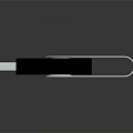 Portable USB Flash Drive With Silver Metal And Black Plastic Rotating Design