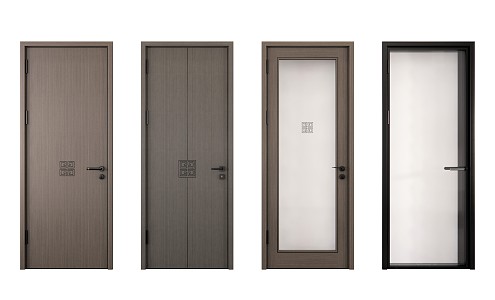 New Chinese Door Single Door 3d model