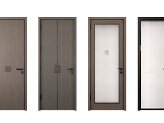 New Chinese Door Single Door 3d model