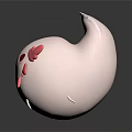 Cute 3D Game and Movie Character With White Body Pink Wings and Red Eyes