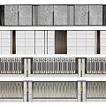 Modern Building Exterior Wall Design With Marble Panels And Metal Accents