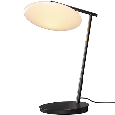 Modern Minimalist Desk Lamp With Adjustable Metal Stand And White Lampshade 3d model