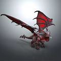 Red Dragon Game Movie Character With Mythical Wings And Scaled Body