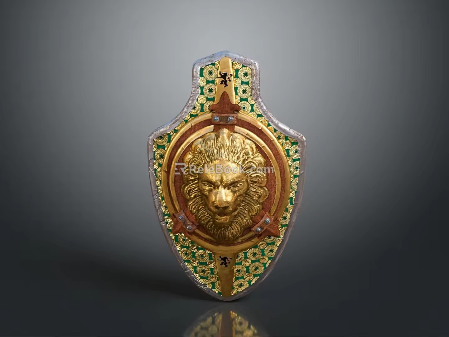 Medieval Shield Ancient Shield Defensive Weapon Ancient Shield Iron Shield Protective Shield Wooden Shield 3d model
