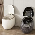 Elegant Modern Beige And Black Toilet With Unique Shape And Textured Finish