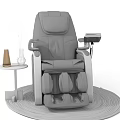 Modern Comfortable Massage Chair with Side Table Armrest Tray and Round Rug
