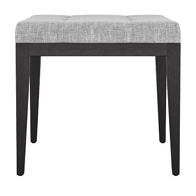 Gray Fabric Upholstered Modern Sofa Bench with Black Wooden Legs and Comfortable Seat 3d model
