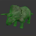 Realistic 3D Triceratops Model With Horns Frill And Detailed Skin Texture On Gray Background