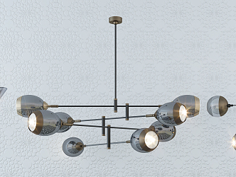 Post-modern chandelier stylish simple metal chandelier combination 3d model