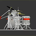 Professional Jazz Drum Set With Multiple Drums Colorful Cymbals And Metal Stands
