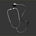 Sleek Metal Stethoscope With Shiny Chest Piece And Flexible Tubes For Living Healthcare