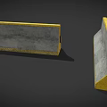 Concrete Road Barriers with Yellow Edges and Gray Surface for Traffic Safety
