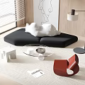 Modern sofa coffee table combination 3d model
