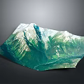 Scenic Mountain Landscape With Green Vegetation And White Peaks Aerial View
