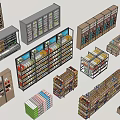 Various Retail Display Shelves With Different Styles For Store Product Arrangement