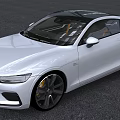 White Luxury Coupe Car With Sleek Lines Sunroof Sporty Wheels And Orange Interior