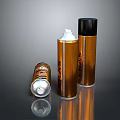 Agricultural Equipment Three Orange And Black Spray Cans With Silver Nozzles And Surface Patterns