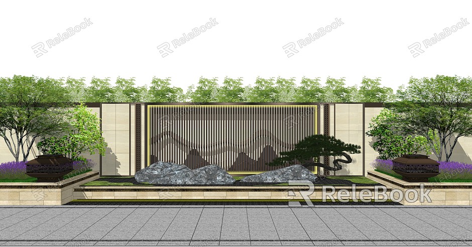 New Chinese style landscape wall model