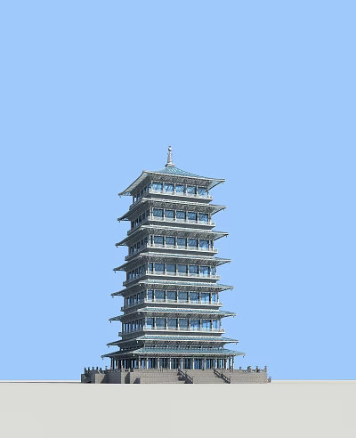 New Chinese Tower 3d model