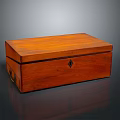 Classic Brown Wooden Box With Lid And Metal Lock Decoration Design