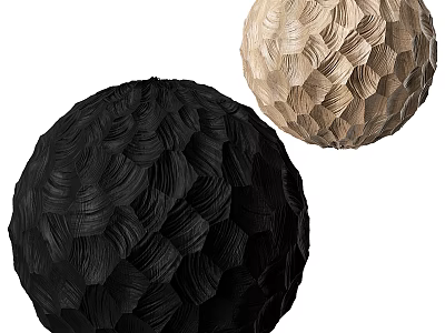 Background Wall with Black and Beige Spherical Decorative Elements Textured Wavy Surface Design 3d model