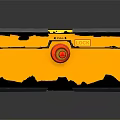 Stylish Yellow Box With Black Trim Red Circular Lock And Black Round Accent