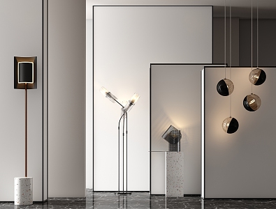 Modern lighting combination floor lamp combination 3d model