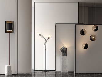 Modern lighting combination floor lamp combination 3d model