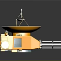 Advanced Orange Spacecraft Probe With White Dish Antenna And Metallic Components 3d model