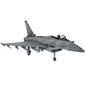 Gray Fighter Jet Model With Open Cockpit And Extended Landing Gear