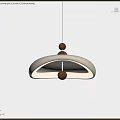 Modern Minimalist Pendant Light With Wooden Spheres And White Dome Shade