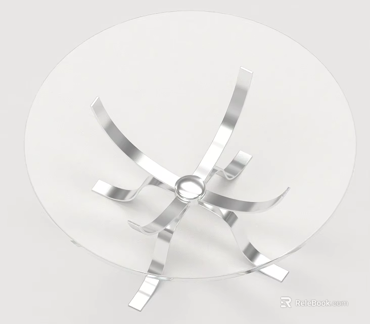 Modern Minimalist Sofa And Coffee Table Set With Polished Metal Frame Clear Glass Top 3d model 