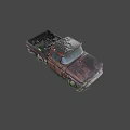 Old Rusty Truck With Weathered Exterior Overgrown With Grass And Weeds