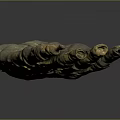 Decorative Hand Shaped Household Item With Dry Textured Surface In Yellow Grey Tone