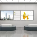 Modern Kitchen Interior With Black Cabinets Island Counter Stainless Steel Appliances And City View