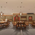Hotel Lobby Interior Featuring Wooden Structure Arched Windows Stone Walls And Green Plants