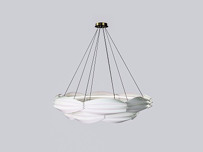 Modern metal glass chandelier 3d model